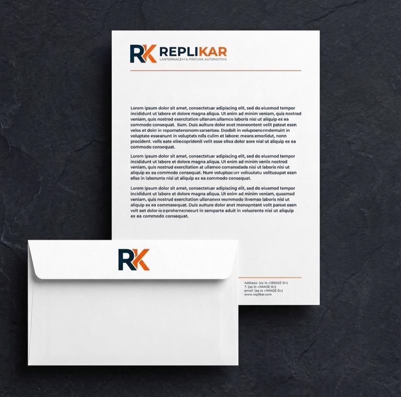 Papel timbrado e envelope RepliKar